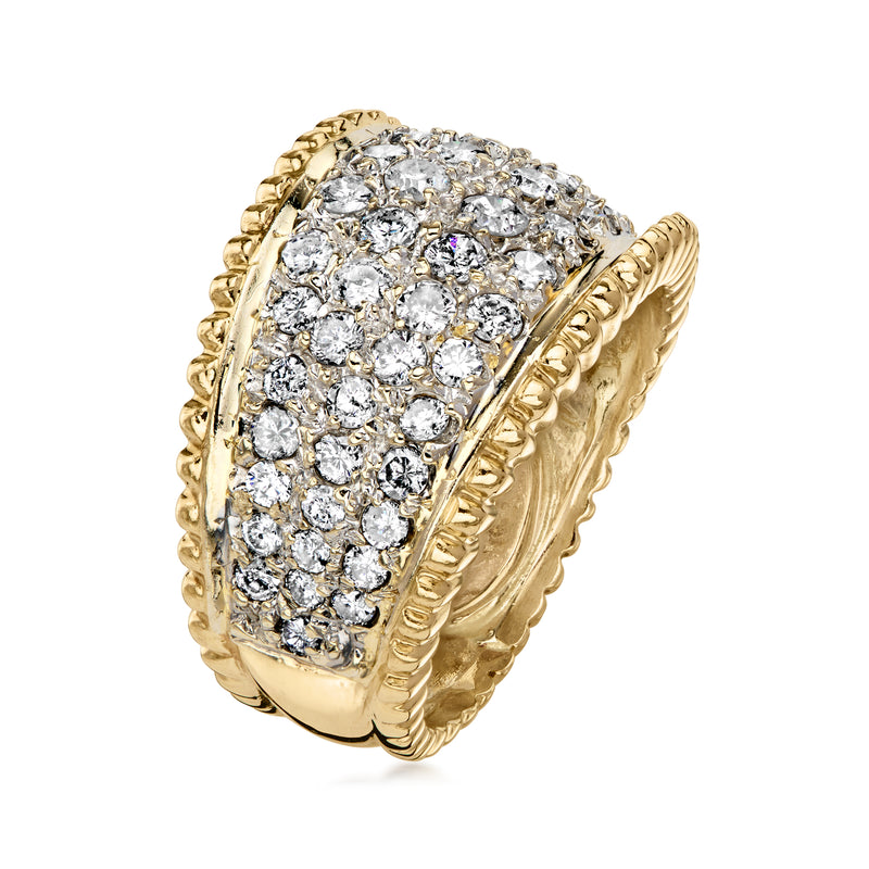 C. 1980 Vintage 2.00 ct. t.w. Diamond Cluster Ring in 14kt Yellow Gold. Size 8.5