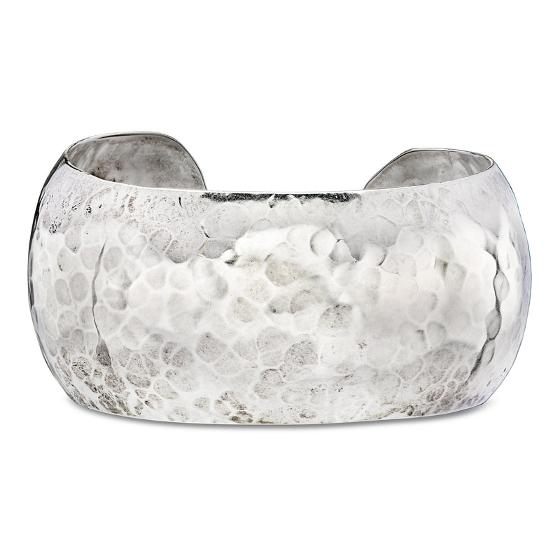 C. 1990 Vintage Sterling Silver Hammered Cuff Bracelet. 7"