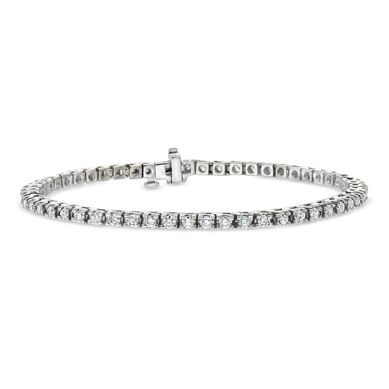 C. 1990 Vintage 2.50 ct. t.w. Diamond Tennis Bracelet in 14kt White Gold. 7.75"