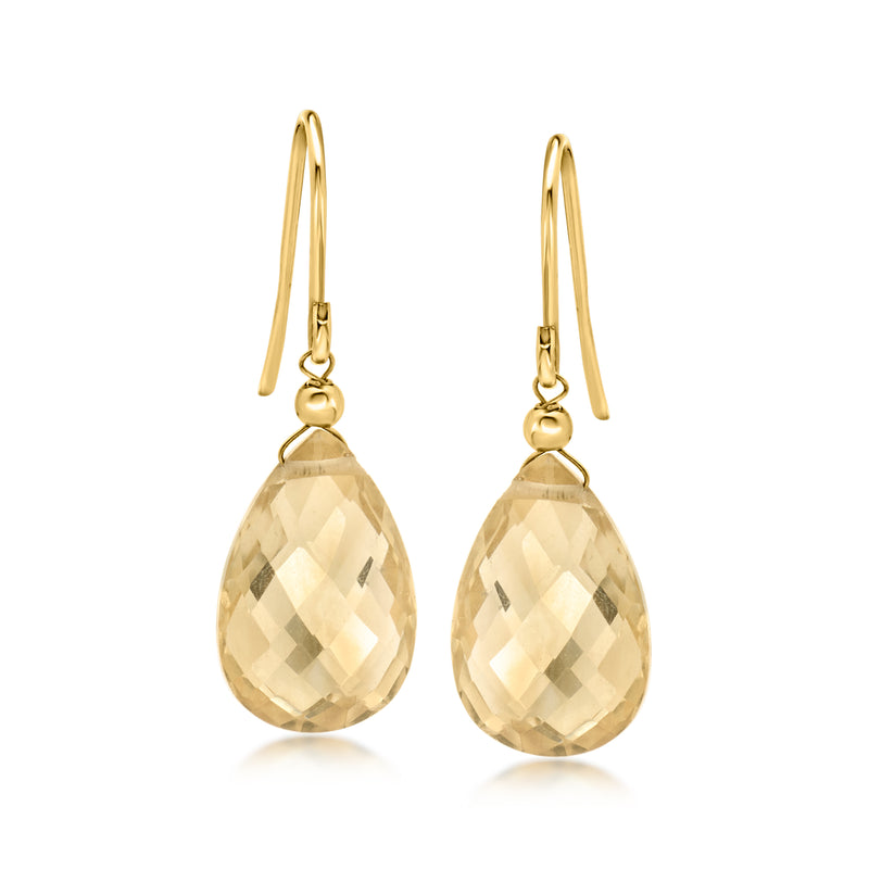 11.00 ct. t.w. Citrine Drop Earrings in 10kt Yellow Gold