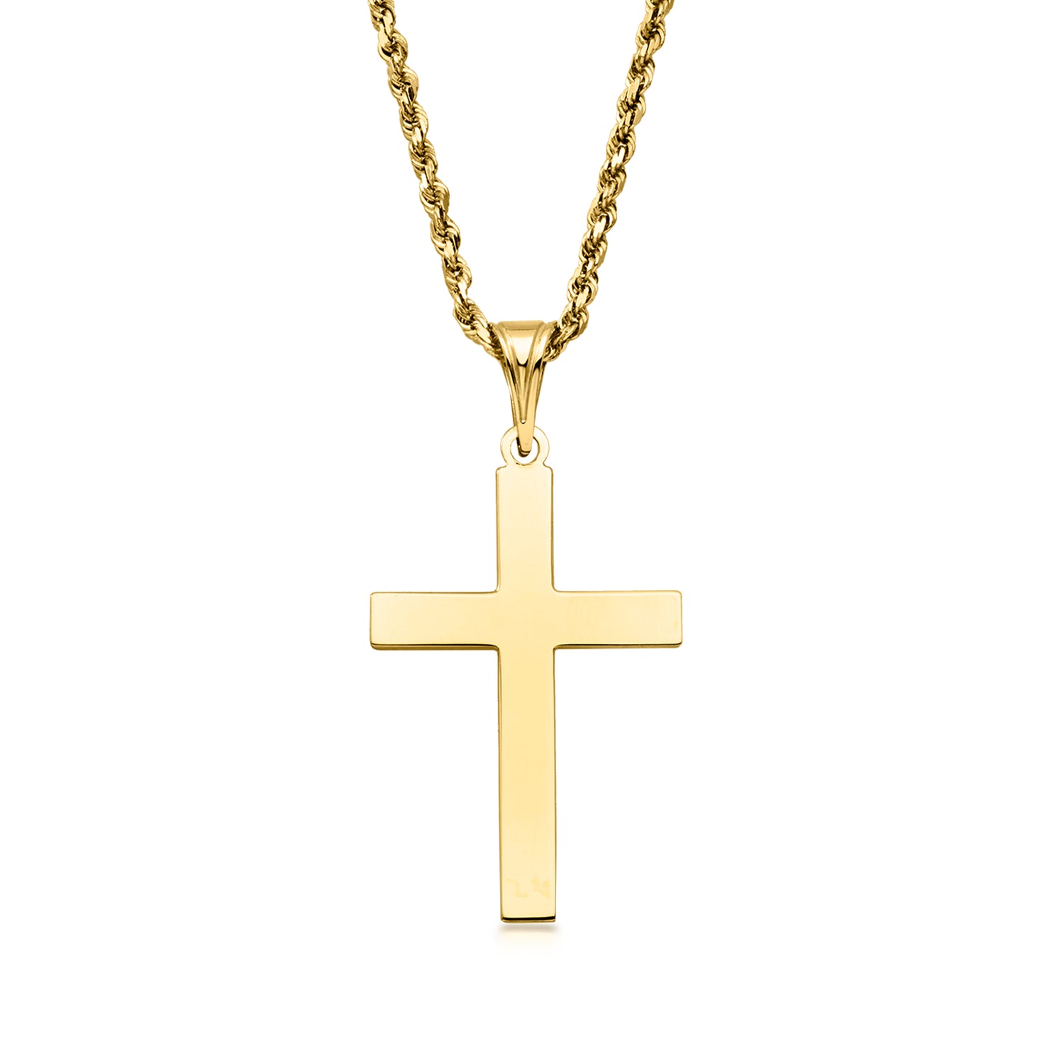 Pre-owned Ross-simons C. 1990 Vintage 14kt Yellow Gold Cross Pendant Necklace
