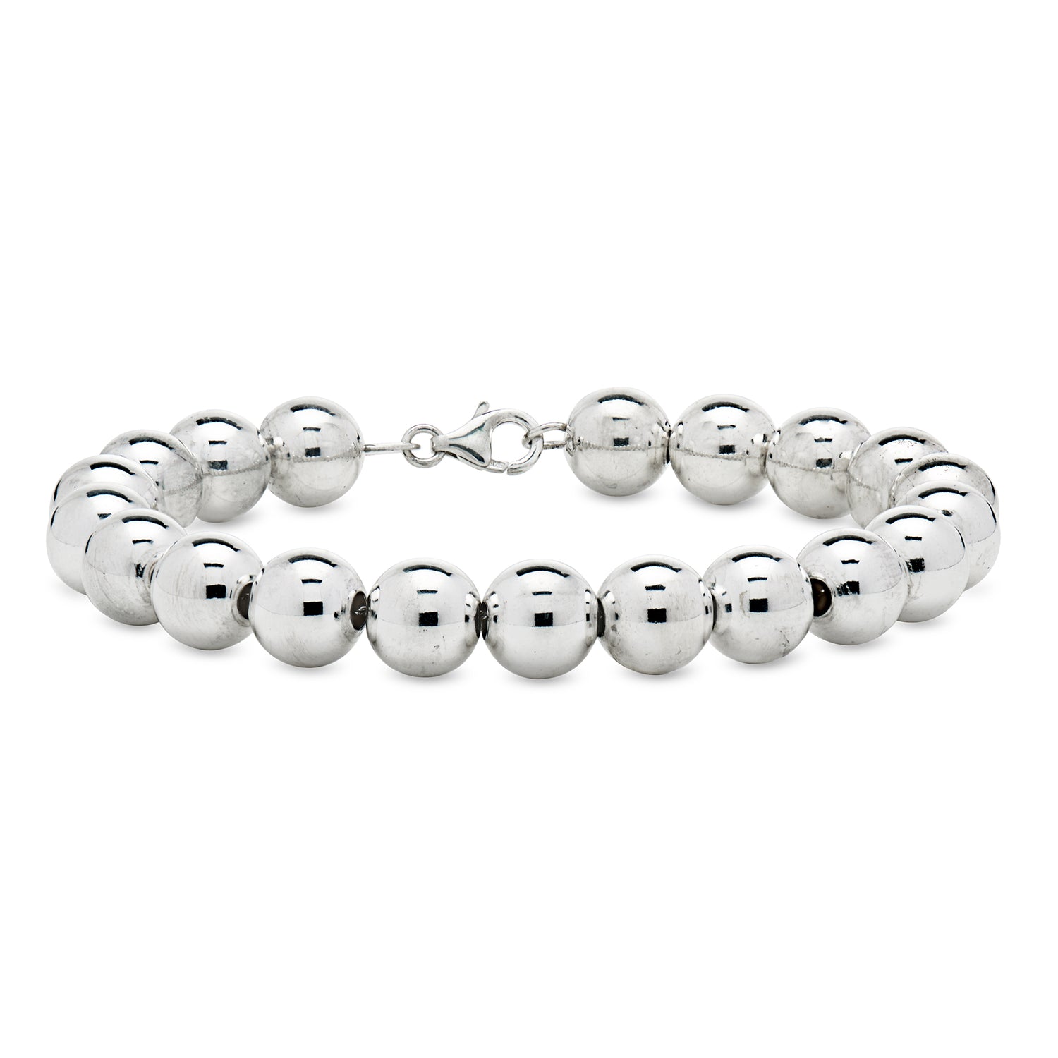 Pre-owned Ross-simons C. 2000 Vintage 10mm Sterling Silver Bead Bracelet