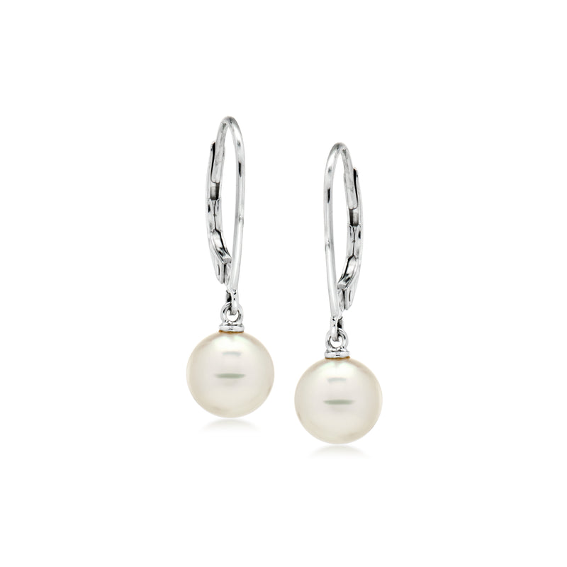 C. 2000 Vintage Mikimoto 7mm Cultured Pearl Drop Earrings in 18kt White Gold