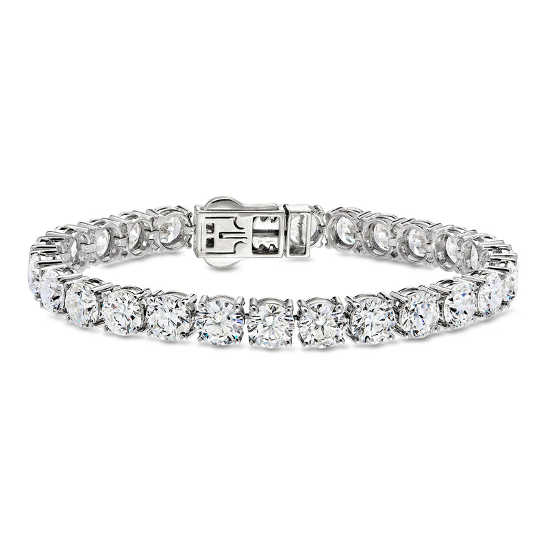 27.00 ct. t.w. Lab-Grown Diamond Tennis Bracelet in 14kt White Gold. 7"