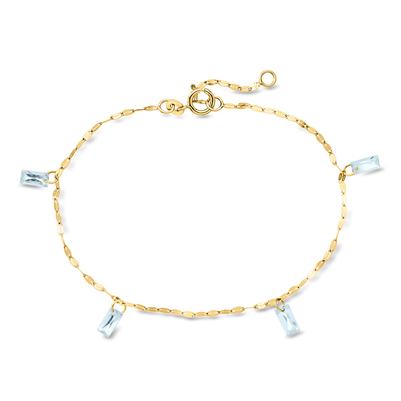 Italian 1.10 ct. t.w. Sky Blue Topaz Station Bracelet in 10kt Yellow Gold. 7"