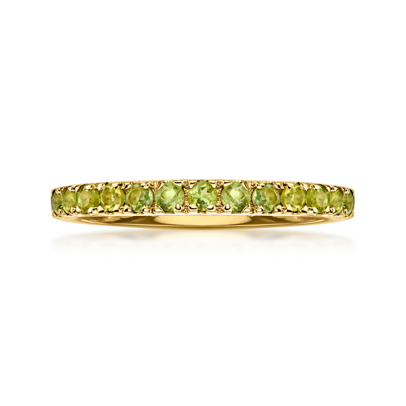 .90 ct. t.w. Light Green Tourmaline Eternity Band in 18kt Gold Over Sterling