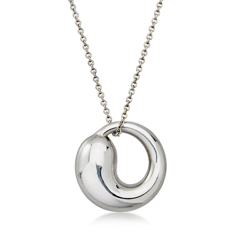 C. 2000 Vintage Tiffany Jewelry "Elsa Peretti" Sterling Silver Circle Necklace. 16"