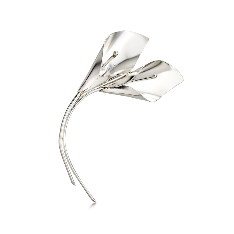 C. 1970 Vintage Sterling Silver Calla Lily Pin
