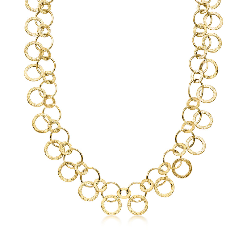 C. 1990 Vintage 14kt Yellow Gold Multi-Circle Necklace. 17"