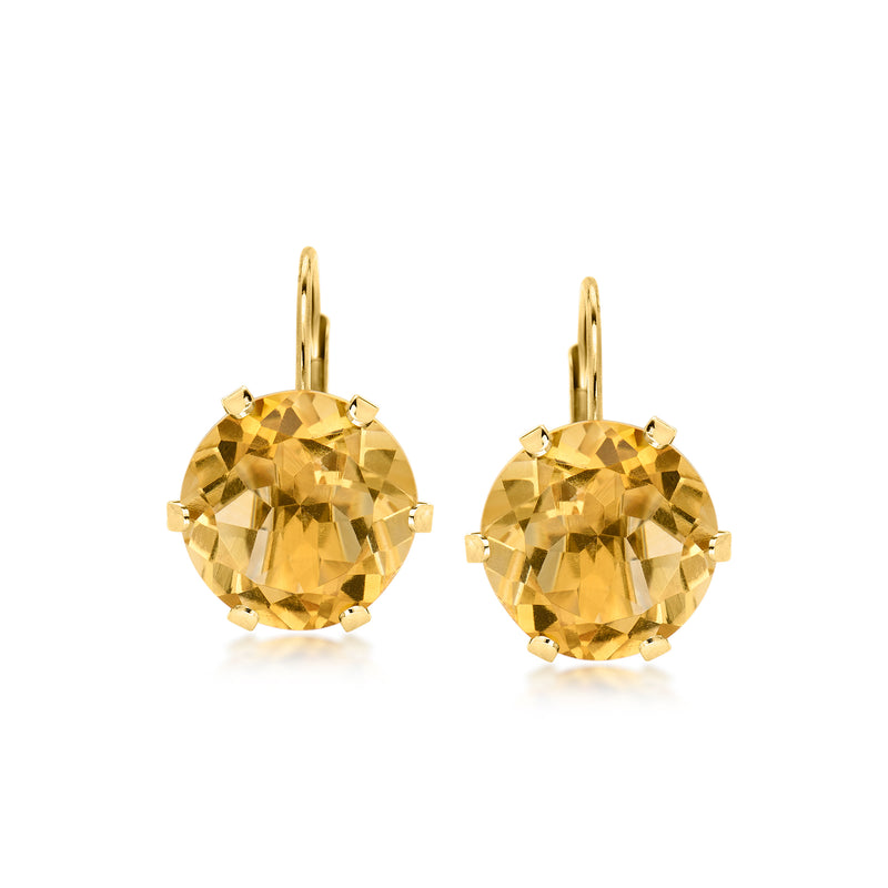 C. 1990 Vintage 5.40 ct. t.w. Citrine Drop Earrings in 14kt Yellow Gold
