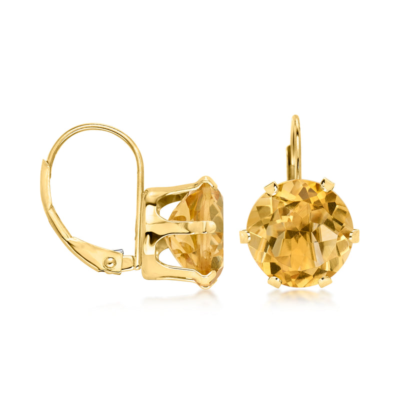 C. 1990 Vintage 5.40 ct. t.w. Citrine Drop Earrings in 14kt Yellow Gold