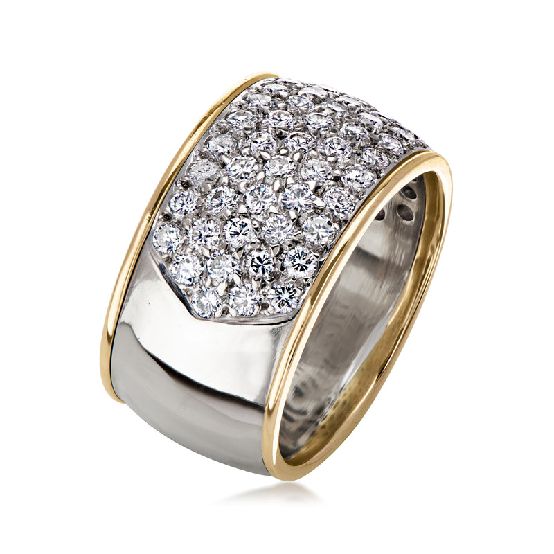 C. 1990 Vintage 2.07 ct. t.w. Diamond Ring in 14kt Two-Tone Gold. Size 8
