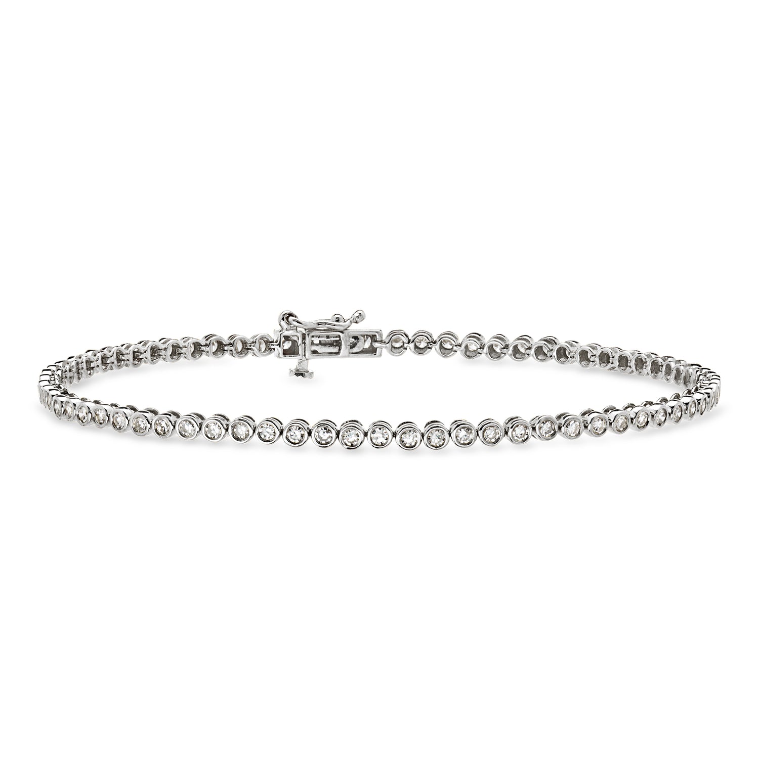 1.00 ct. t.w. Bezel-Set Lab Grown Diamond Tennis Bracelet in Sterling Silver
