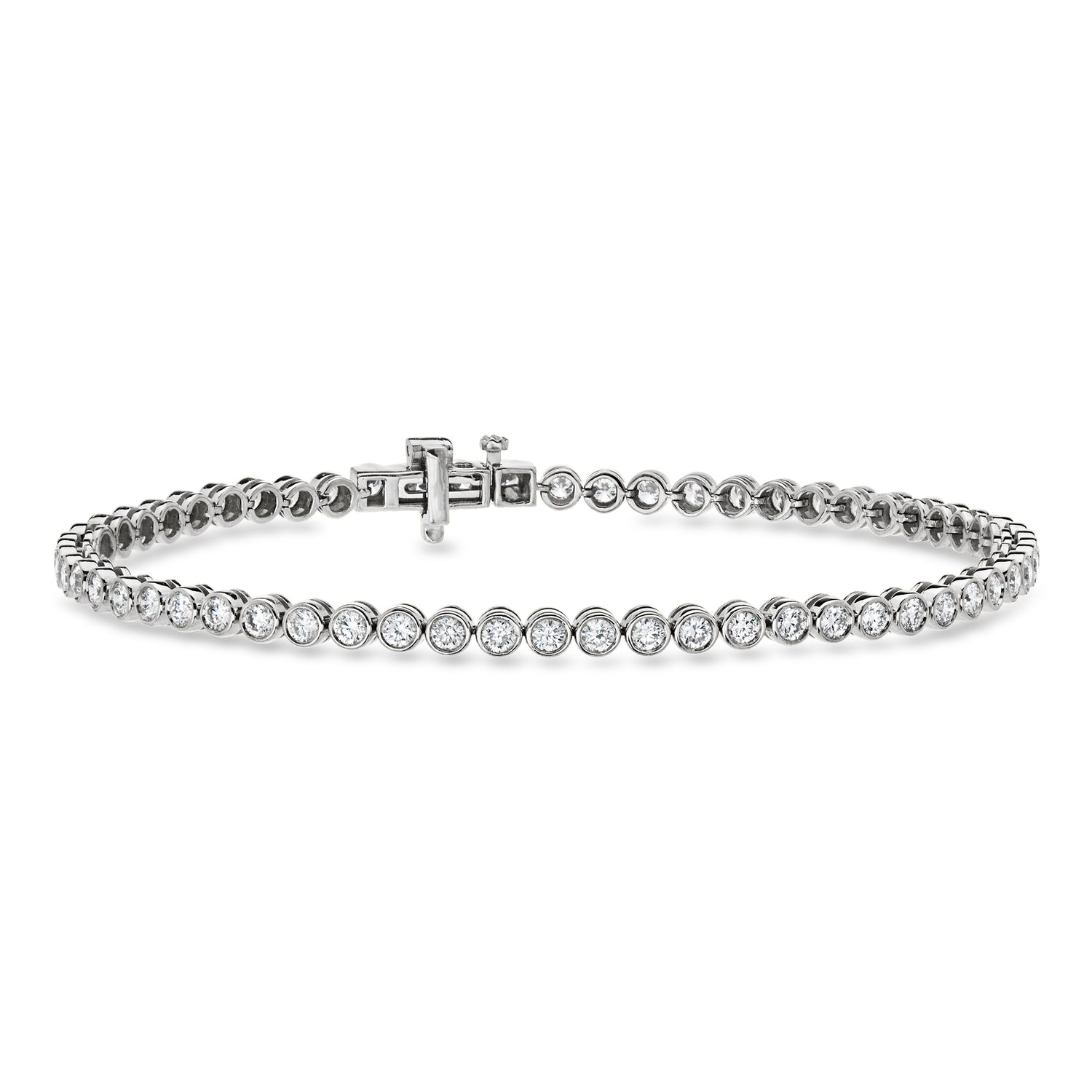2.00 ct. t.w. Bezel-Set Lab Grown Diamond Tennis Bracelet in Sterling Silver