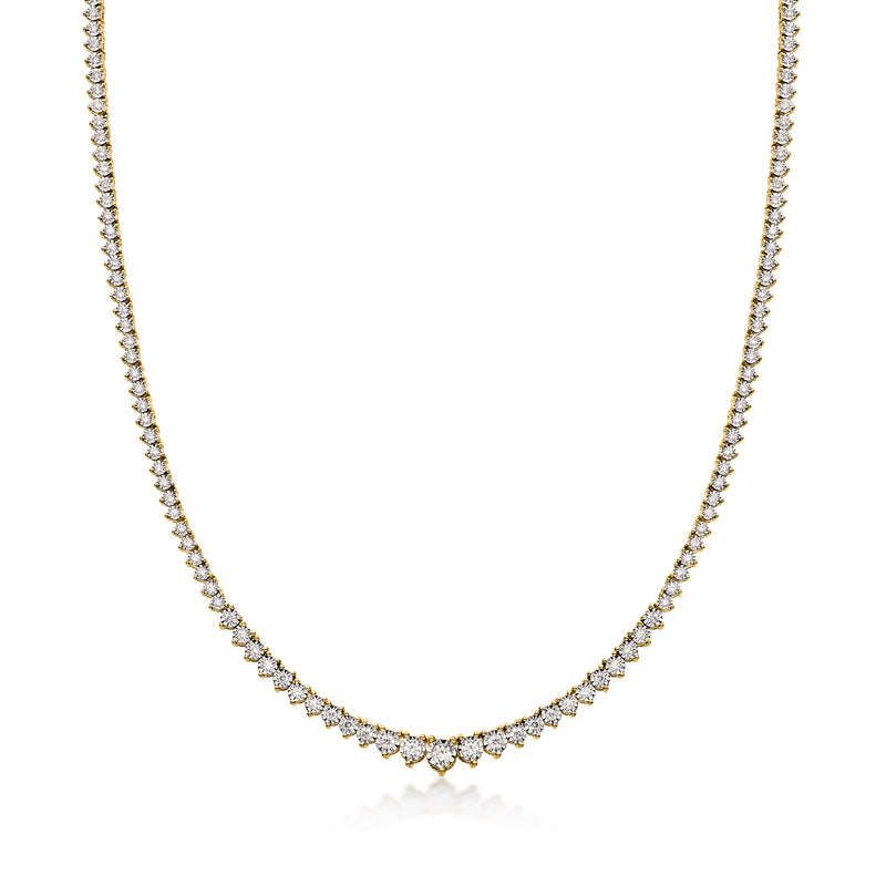 2.00 ct. t.w. Graduated Lab-Grown Diamond Tennis Necklace in 18kt Gold Over Sterling