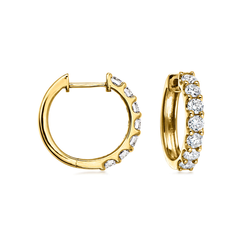 1.00 ct. t.w. Lab-Grown Diamond Hoop Earrings in 18kt Gold Over Sterling. 5/8"