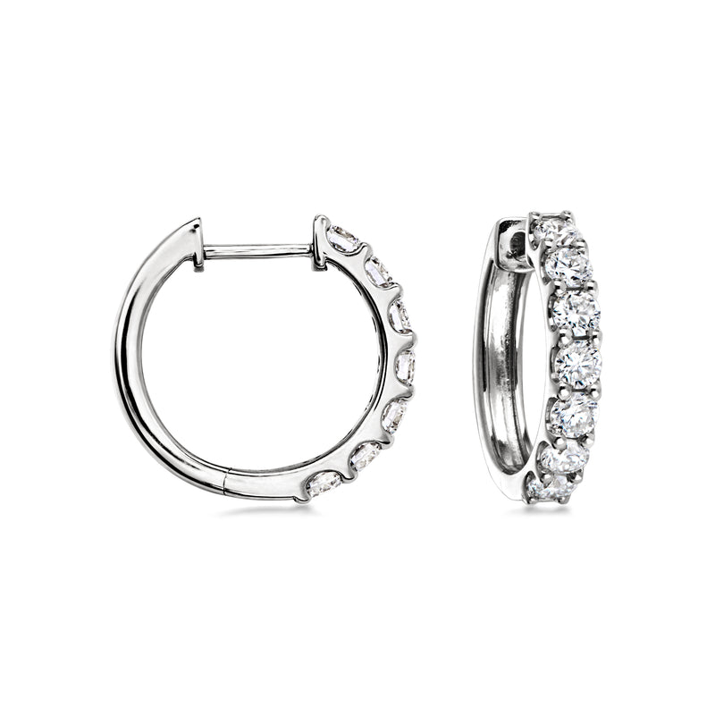 1.00 ct. t.w. Lab-Grown Diamond Hoop Earrings in Sterling Silver. 5/8"