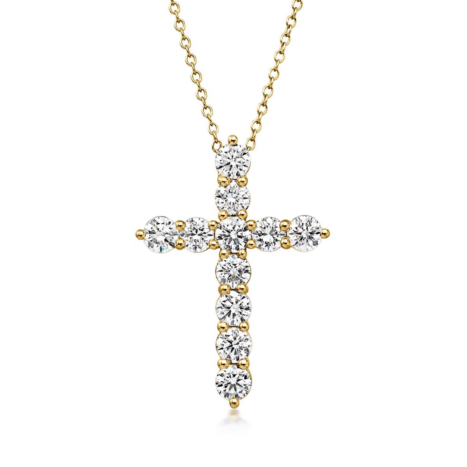 2.00 ct. t.w. Lab Grown Diamond Cross Pendant Necklace in 18kt Gold Over Sterling