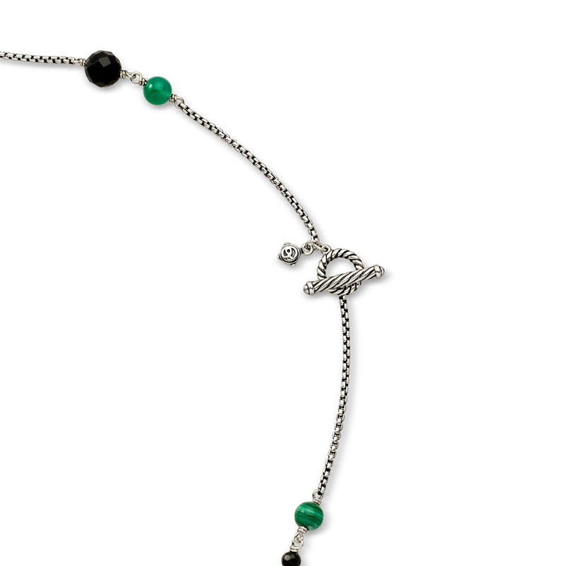 C. 1990 Vintage David Yurman Multi-Gemstone Bead Necklace in Sterling Silver. 39.5"