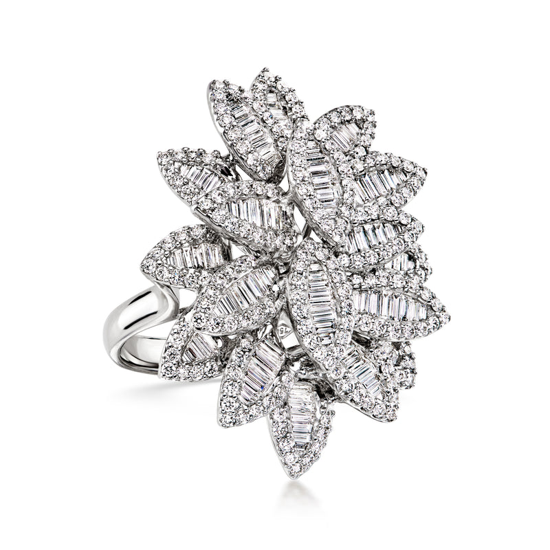 2.60 ct. t.w. Diamond Leaf Cluster Ring in 18kt White Gold