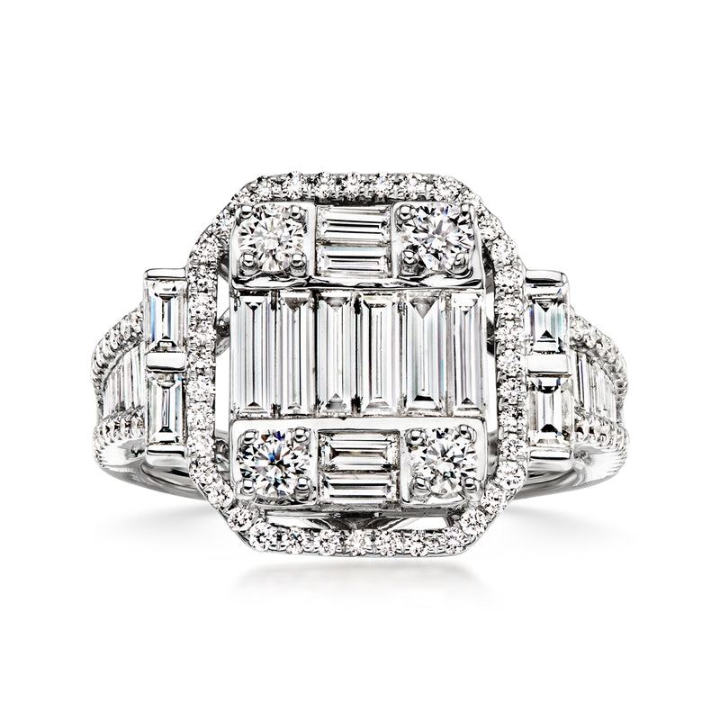 2.00 ct. t.w. Diamond Cluster Ring in 18kt White Gold