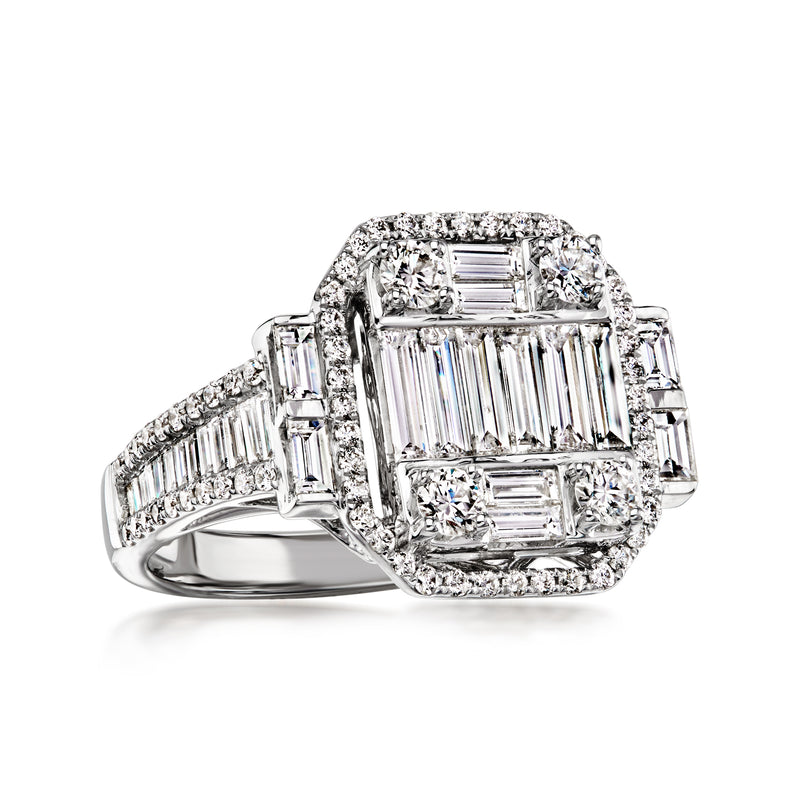 2.00 ct. t.w. Diamond Cluster Ring in 18kt White Gold