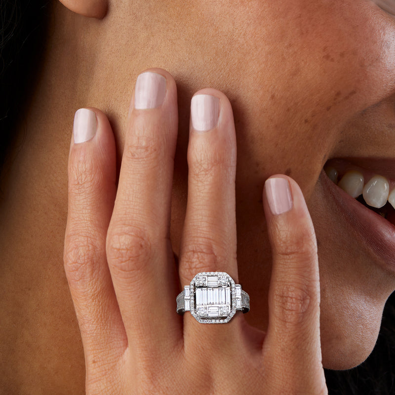 2.00 ct. t.w. Diamond Cluster Ring in 18kt White Gold
