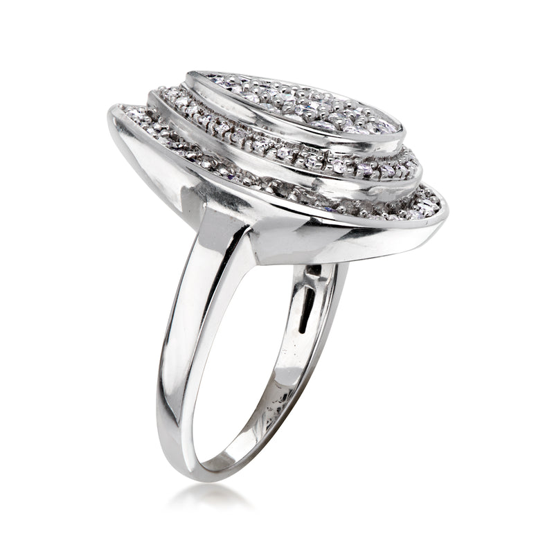 C. 2000 Vintage 1.75 ct. t.w. Diamond Teardrop Cluster Ring in 14kt White Gold. Size 8