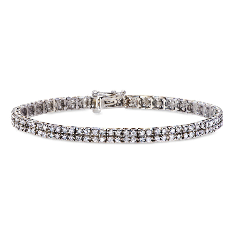 C. 1990 Vintage 4.00 ct. t.w. Diamond Tennis Bracelet in 14kt White Gold. 7.25"