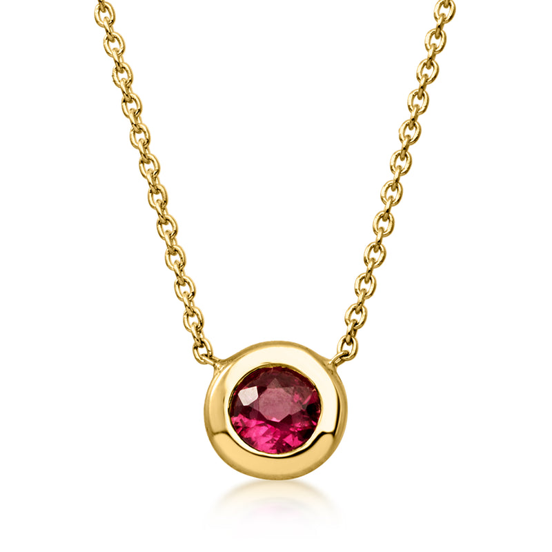 Roberto Coin .30 Carat Bezel-Set Ruby Necklace in 18kt Yellow Gold. 16"