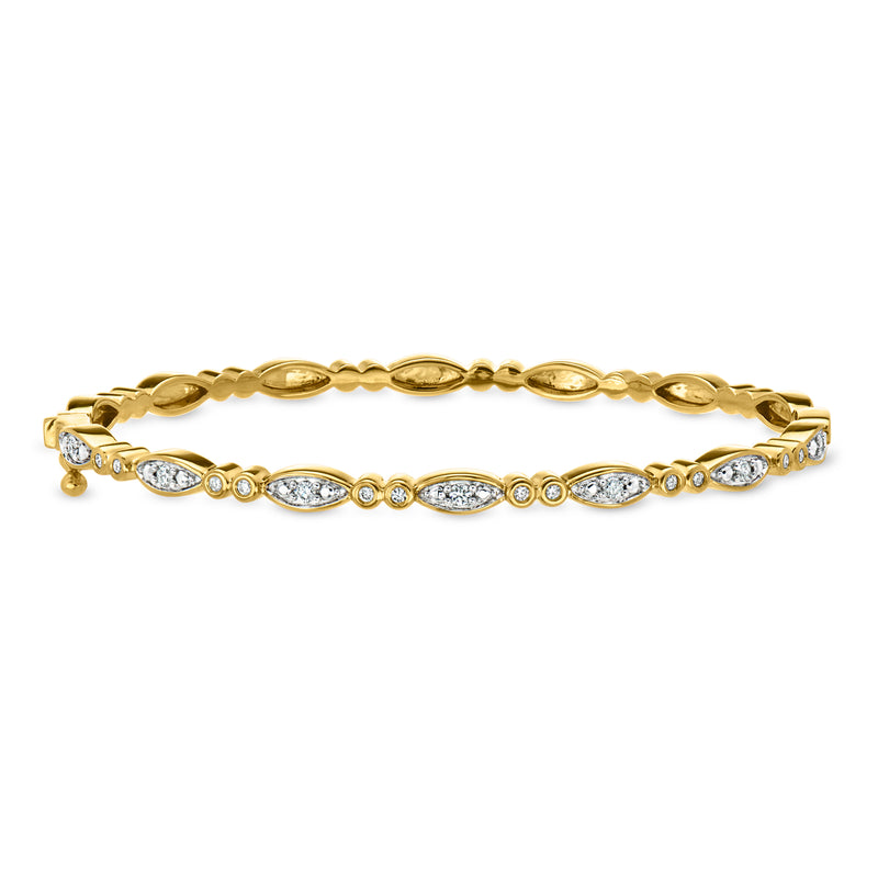 .25 ct. t.w. Lab-Grown Diamond Multi-Shaped Link Bracelet in 18kt Gold Over Sterling. 7"