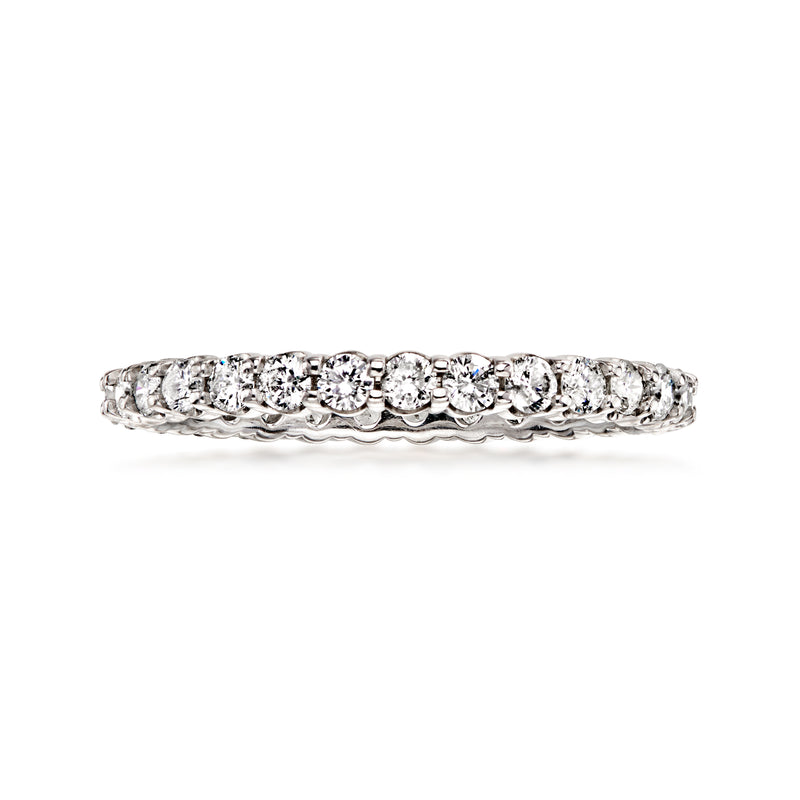 C. 2000 Vintage 1.45 ct. t.w. Diamond Eternity Band in 14kt White Gold. Size 8