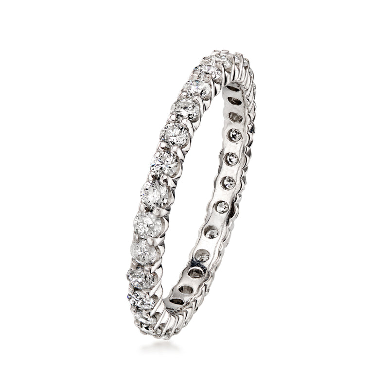 C. 2000 Vintage 1.45 ct. t.w. Diamond Eternity Band in 14kt White Gold. Size 8