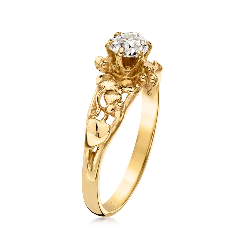 C. 1980 Vintage .45 Carat Diamond Vine Ring in 14kt Yellow Gold. Size 6.75