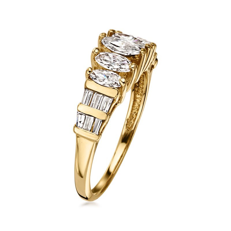 C. 1980 Vintage 1.00 ct. t.w. Diamond Ring in 14kt Yellow Gold. Size 6