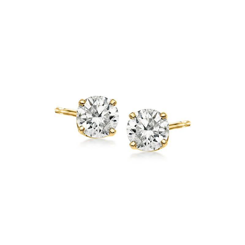 C. 2000 Vintage .80 ct. t.w. Diamond Stud Earrings in 14kt Yellow Gold