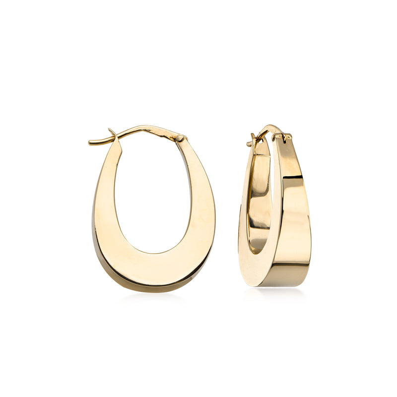 C. 1990 Vintage 14kt Yellow Gold U-Shaped Hoop Earrings. 15/16"
