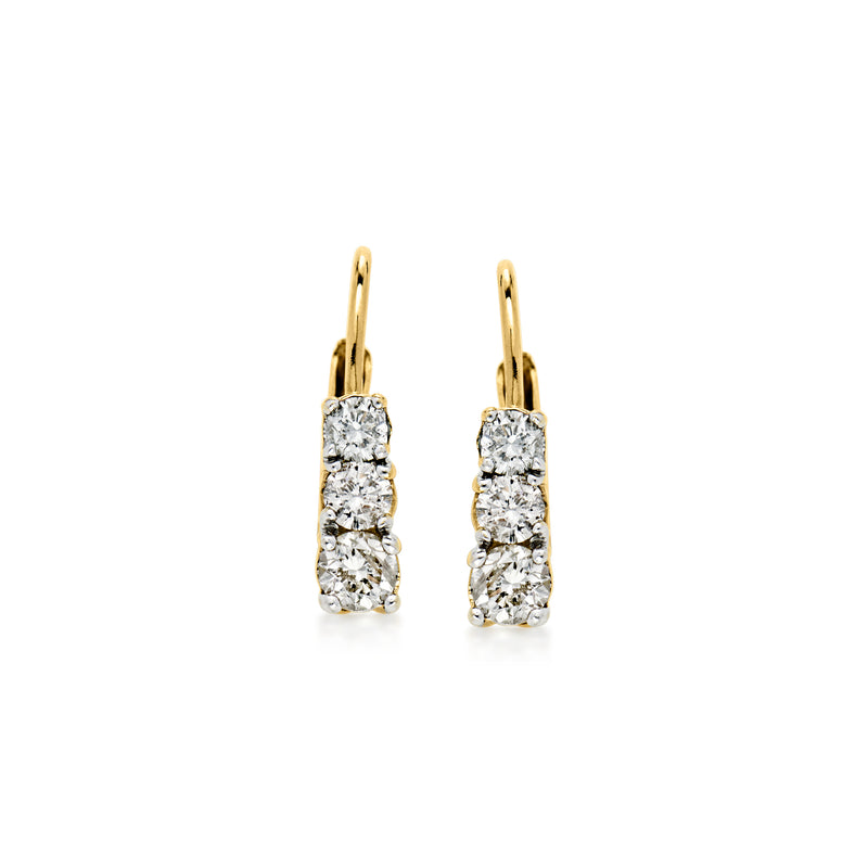 C. 1990 Vintage 1.00 ct. t.w. Diamond Drop Earrings in 14kt Yellow Gold
