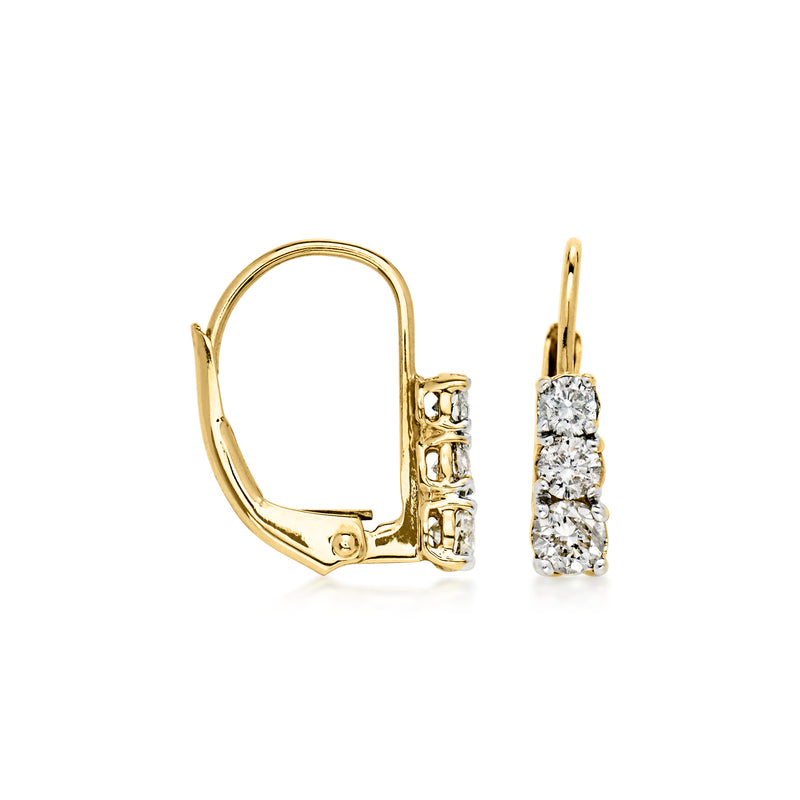 C. 1990 Vintage 1.00 ct. t.w. Diamond Drop Earrings in 14kt Yellow Gold