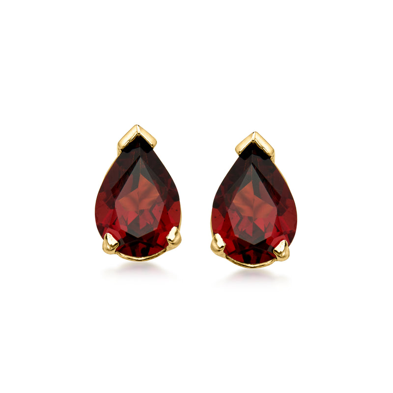 C. 2000 Vintage 1.50 ct. t.w. Pear-Shaped Garnet Stud Earrings in 14kt Yellow Gold