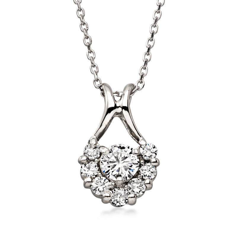 C. 1990 Vintage .62 ct. t.w. Diamond Pendant Necklace in Platinum. 18"