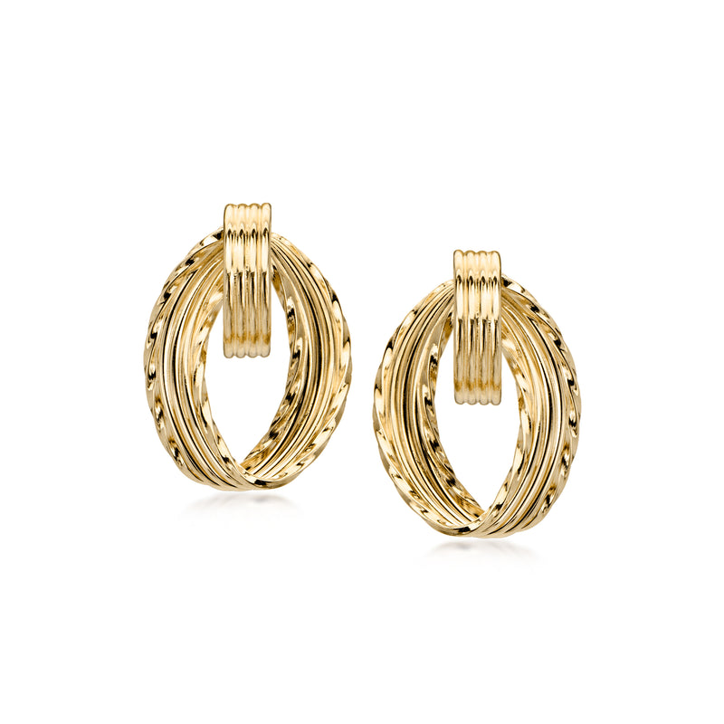 C. 1990 Vintage 14kt Yellow Gold Oval Drop Earrings