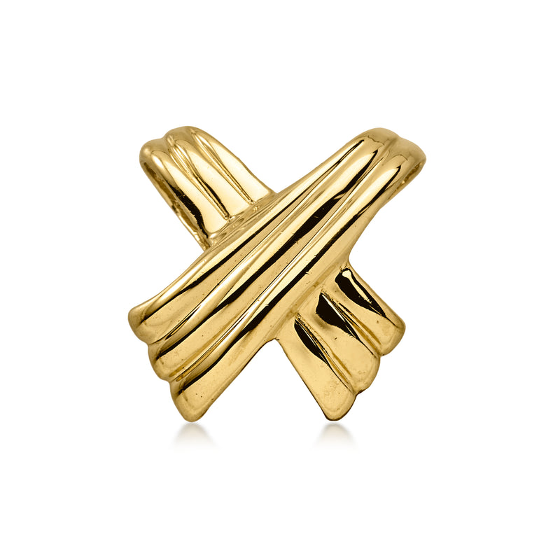 C. 1980 Vintage 14kt Yellow Gold X Slide Pendant
