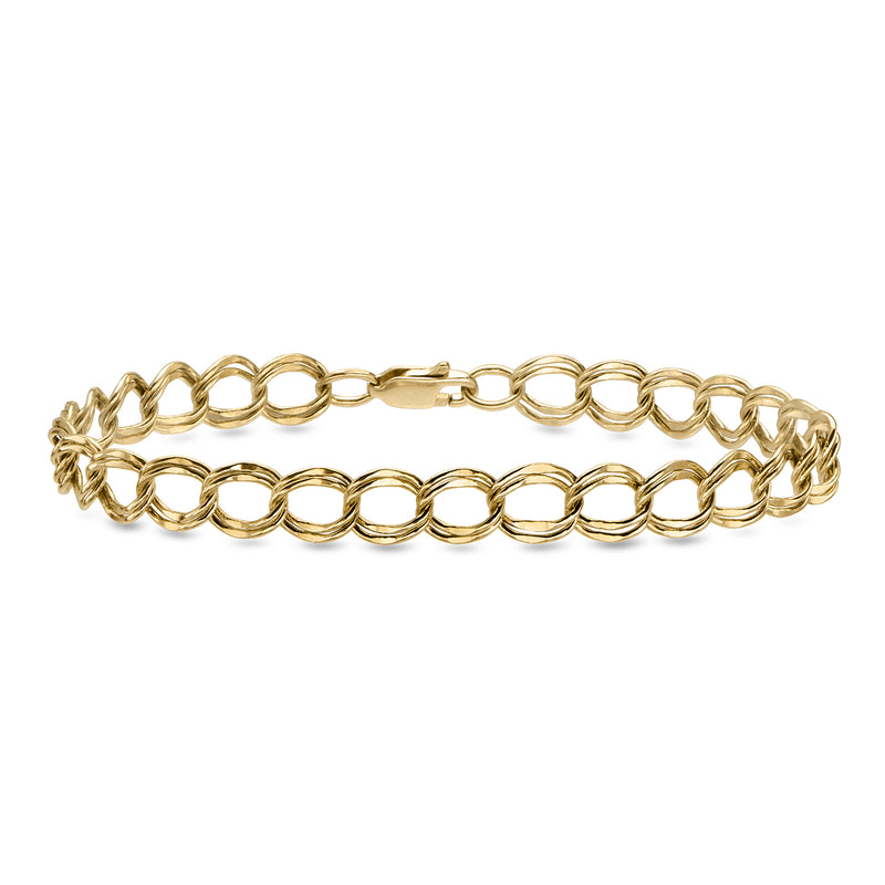 C. 1990 Vintage 10kt Yellow Gold Double-Link Bracelet. 7"