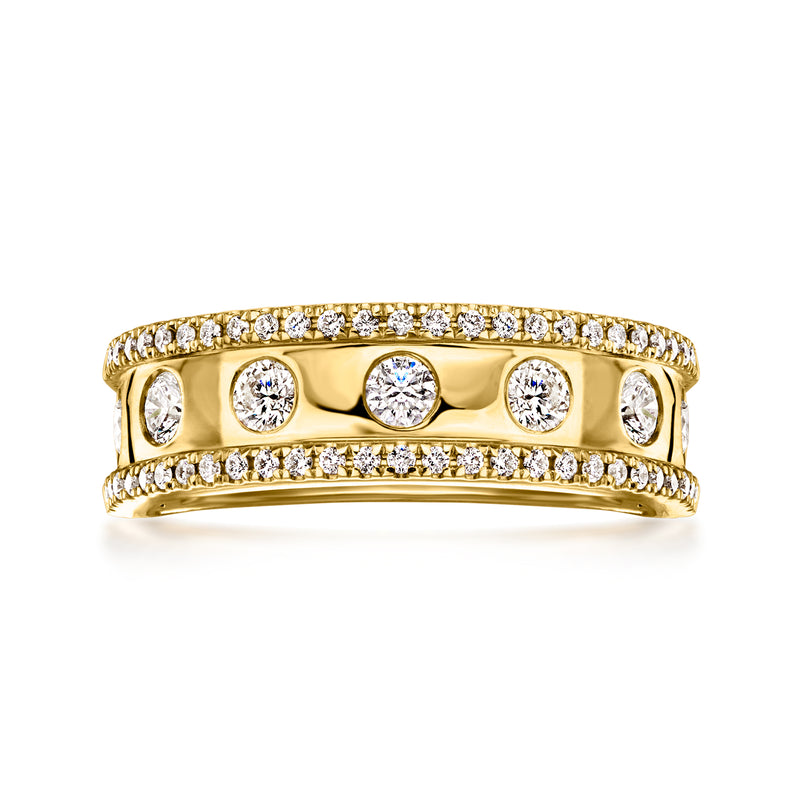 .65 ct. t.w. Diamond Station Ring in 14kt Yellow Gold. Size 6.5