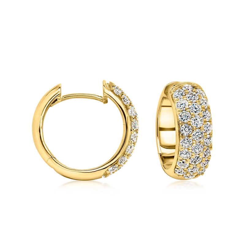 1.50 ct. t.w. Pave Diamond Hoop Earrings in 14kt Yellow Gold. 5/8"