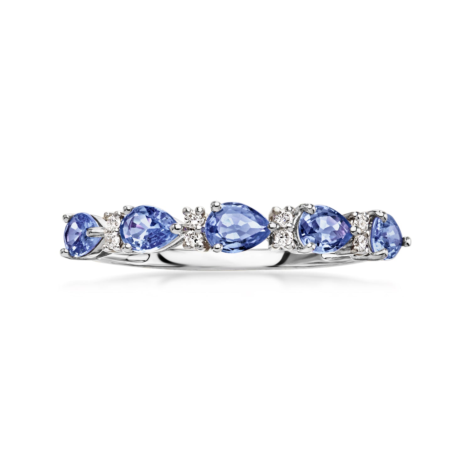 1.00 ct. t.w. Sapphire Ring with Diamonds in 14kt White Gold