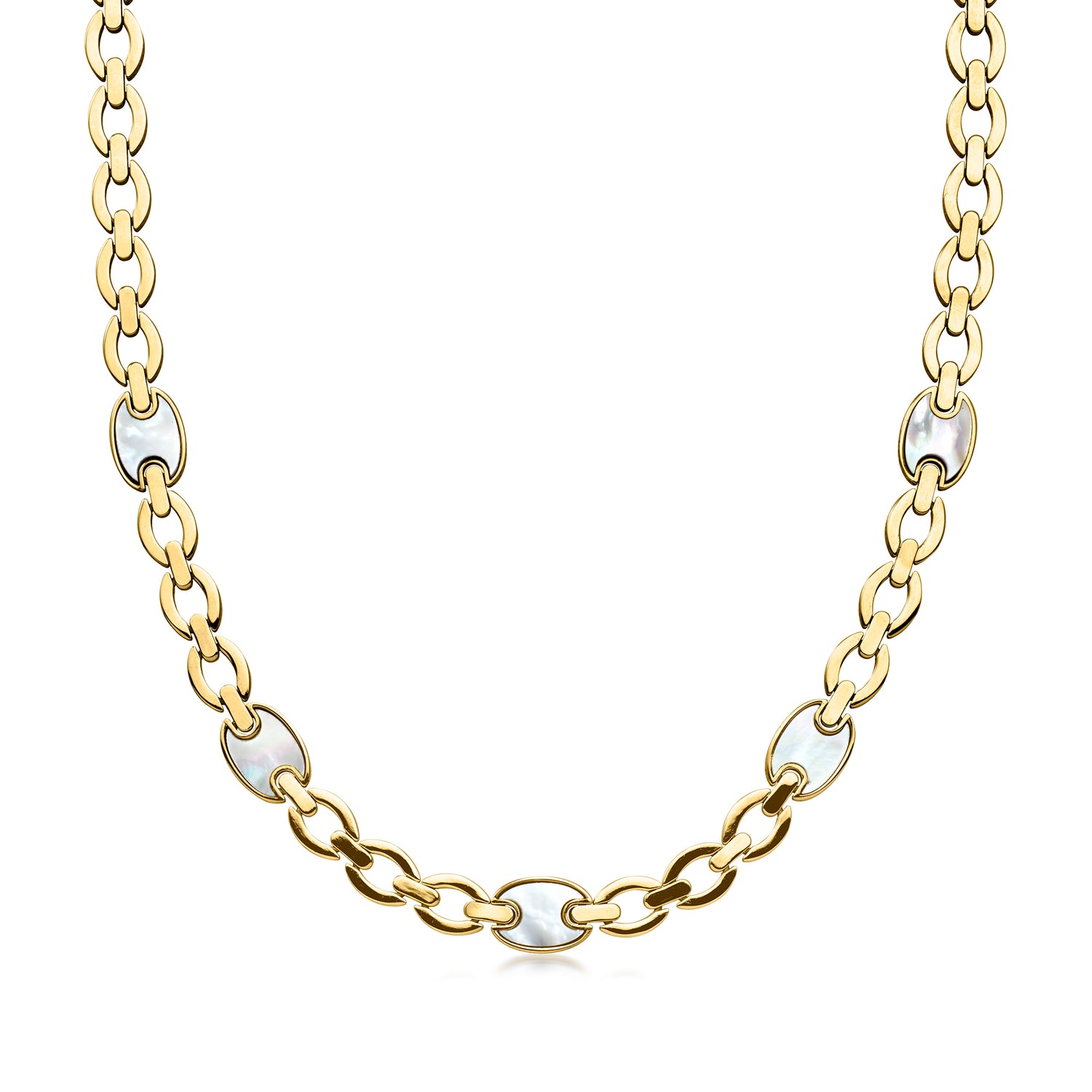 Italian Mother-of-Pearl Link Necklace in 14kt Yellow Gold