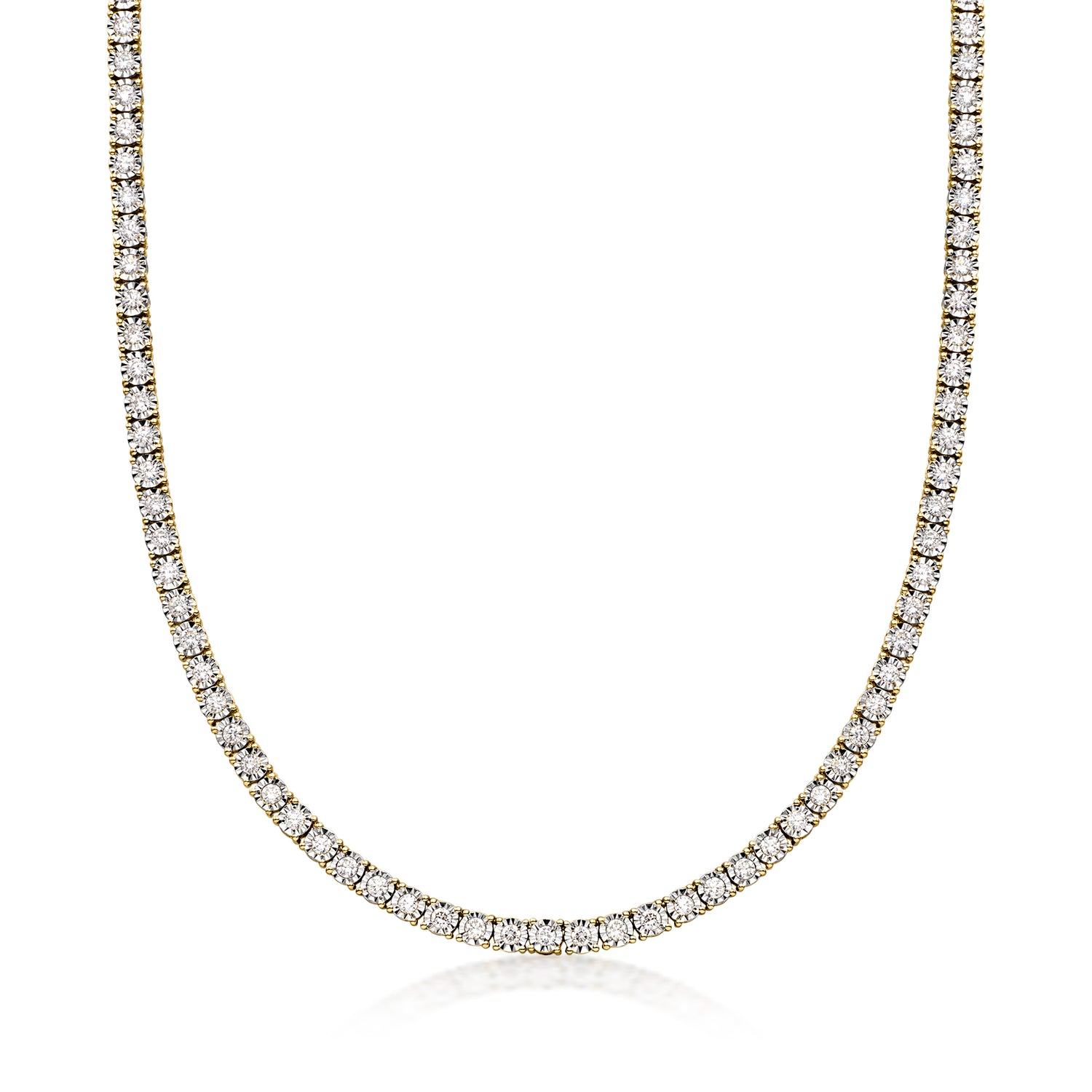 5.00 ct. t.w. Lab Grown Diamond Tennis Necklace in 18kt Gold Over Sterling