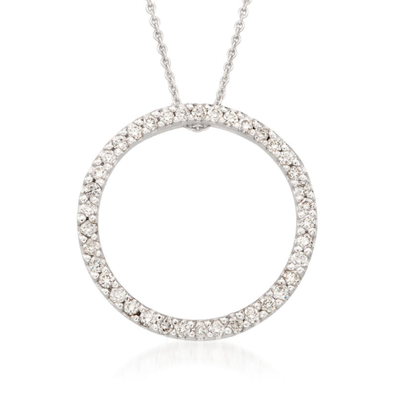 Roberto Coin diamond open circle necklace in 18kt white gold